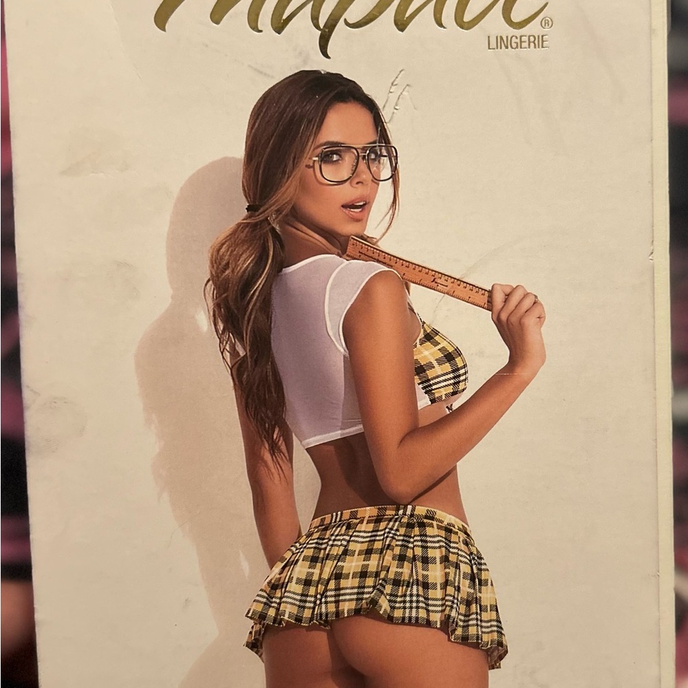 Yellow Plaid Lingerie Set